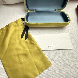 Gucci Yellow Sunglasses Case with Dust Bag